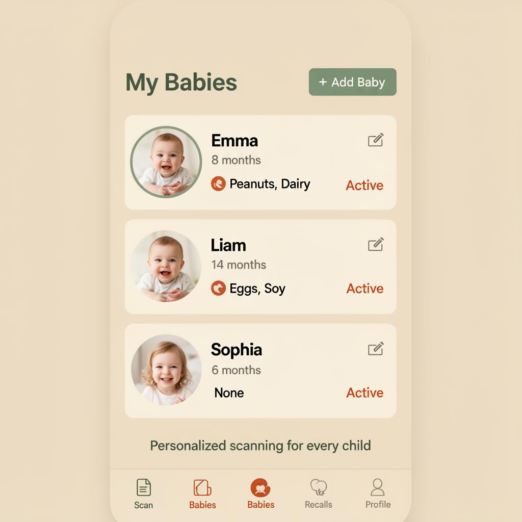 LabelBaby — Manage multiple baby profiles